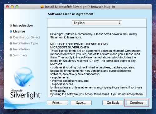 internet with silverlight for mac