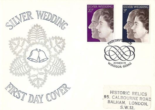 Silver Wedding 1972 Cover Title Wedding Bells First Day Cover Stamp Type