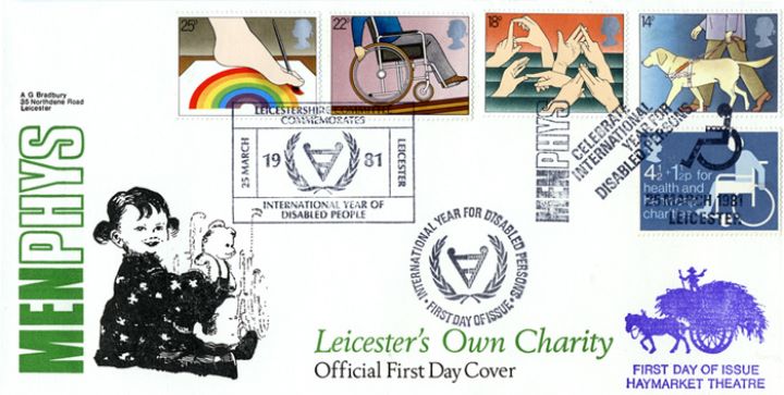 Year of the Disabled, Menphys - two handstamps Year of the Disabled, Menphys - two handstamps