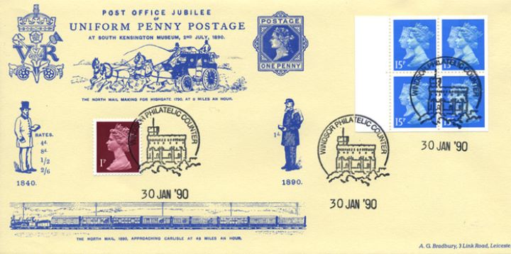 Window: Penny Black Anniversary: 60p, Uniform Penny Postage Window: Penny Black Anniversary: 60p, Uniform Penny Postage