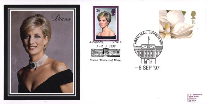Diana, Princess of Wales, Funeral Day - Magnolia stamp Diana, Princess of Wales, Funeral Day - Magnolia stamp