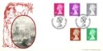 Machins (EP): 16p, 48p, 50p, 54p, 78p
Britannia and Windsor Castle Machins (EP): 16p, 48p, 50p, 54p, 78p
Britannia and Windsor Castle