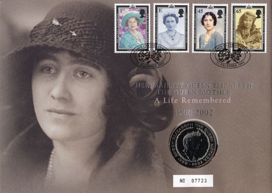The Queen Mother - In Memoriam, £5 Coin Cover The Queen Mother - In Memoriam, £5 Coin Cover