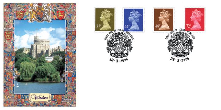 Machins (EP): 37p, 44p, 49p, 72p, Windsor Castle Machins (EP): 37p, 44p, 49p, 72p, Windsor Castle