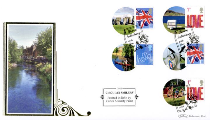 Smilers Round Format: Generic Sheet, River scene with footbridge Smilers Round Format: Generic Sheet, River scene with footbridge