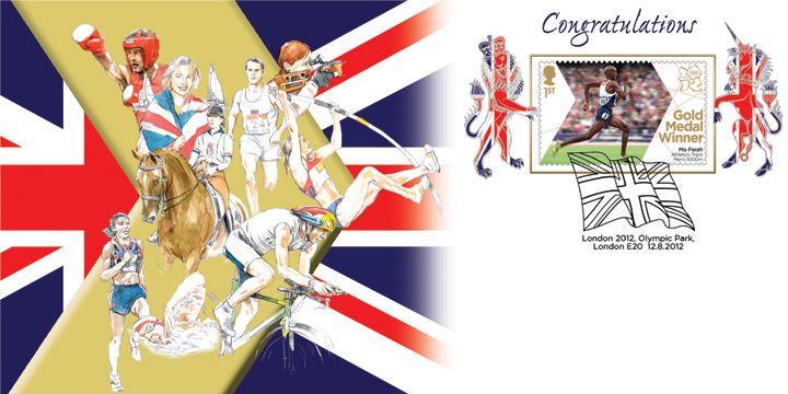 Athletics - Track - Men’s 5000m: Olympic Gold Medal 27: Miniature Sheet, Mo Farah Athletics - Track - Men’s 5000m: Olympic Gold Medal 27: Miniature Sheet, Mo Farah