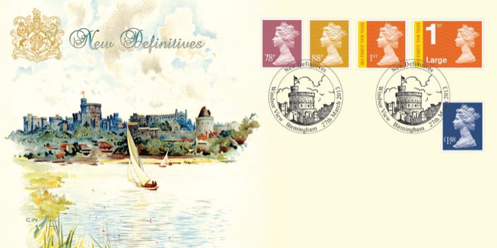 Machins (EP): 78p, 88p, 1st & 1st Large Signed For, £1.88, Windsor Castle Machins (EP): 78p, 88p, 1st & 1st Large Signed For, £1.88, Windsor Castle