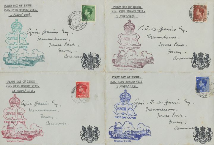 KEVIII: 1/2d, 1 1/2d, 2 1/2d, Windsor Castle Set of 4 KEVIII: 1/2d, 1 1/2d, 2 1/2d, Windsor Castle Set of 4