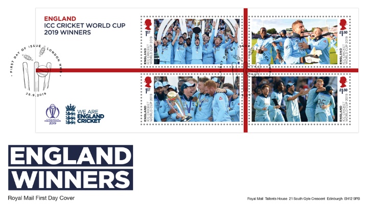 Cricket World Cup: Miniature Sheet, England Winners Cricket World Cup: Miniature Sheet, England Winners