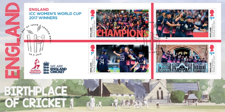 Women's Cricket World Cup: Miniature Sheet, England - Birthplace of Cricket Women's Cricket World Cup: Miniature Sheet, England - Birthplace of Cricket