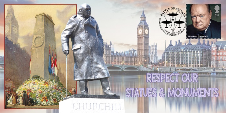 Respect our Statues & Monuments, Churchill, Parliament and Cenotaph Respect our Statues & Monuments, Churchill, Parliament and Cenotaph