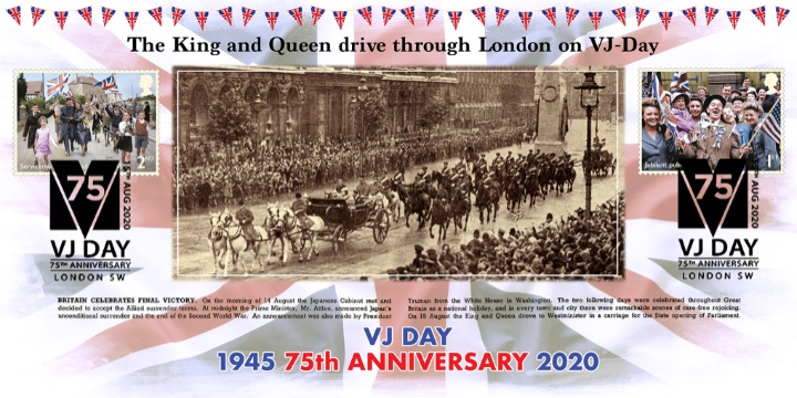 VJ DAY, The King and Queen Drive Through London VJ DAY, The King and Queen Drive Through London