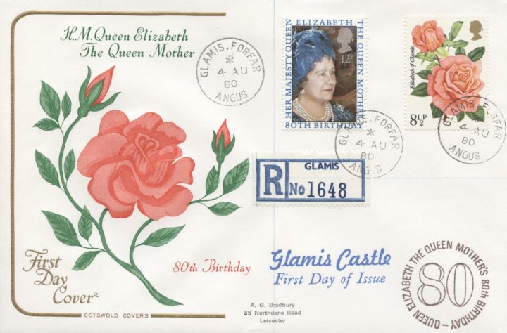 Queen Mother 80th Birthday, With Rose stamp Queen Mother 80th Birthday, With Rose stamp