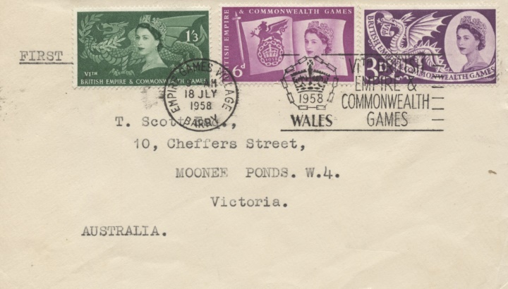 Commonwealth Games 1958, FDC Commonwealth Games 1958, FDC