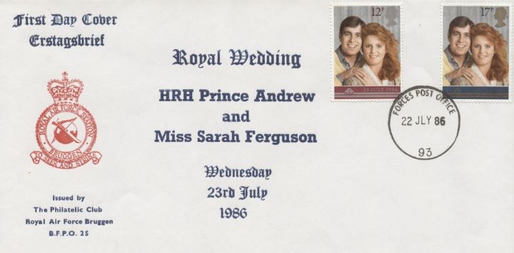 Royal Wedding 1986, RAF Bruggen Crest Royal Wedding 1986, RAF Bruggen Crest