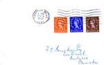 Wildings: 1/2d, 1d, 2d
Plain covers - wavy line postmarks