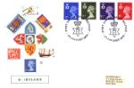 Northern Ireland 3 1/2p, 5 1/2p, 8p
Regional Coats of Arms & Stamps