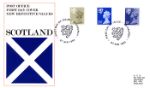 Scotland 16p, 20 1/2p, 28p
Flag of St. Andrew