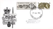 19.07.1965
700th Anniv. of Parliament
Crown, Seal and Sword