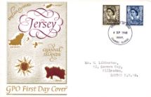 04.09.1968
Jersey 4d Brown & 5d Blue
Map of the Channel Islands
Royal Mail/Post Office