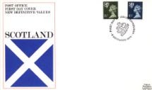 06.11.1974
Scotland 4 1/2p Dark Blue
Flag of St. Andrew
Royal Mail/Post Office