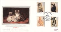 23.01.1990
RSPCA
Two Pugs & a Kitten
Pres. Philatelic Services, Sotheby Silk No.56