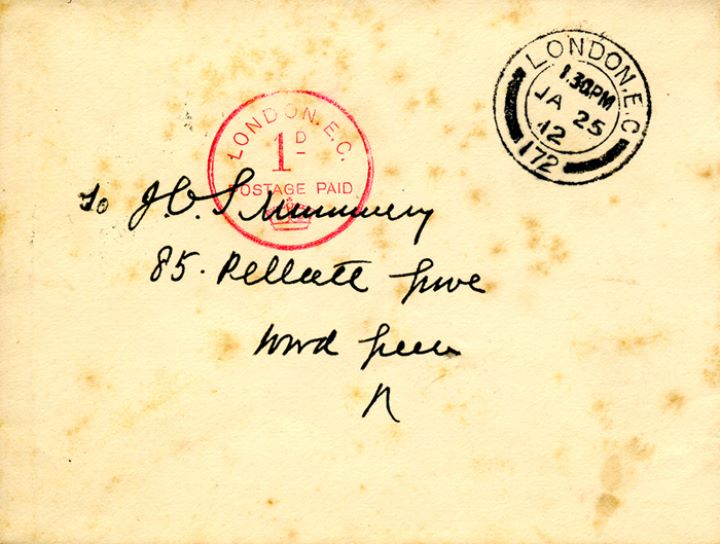 Wilkinson Experimental Envelope, Postage Paid Franking