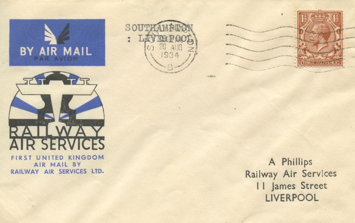 Southampton - Liverpool First UK Airmail, Railway Air Services