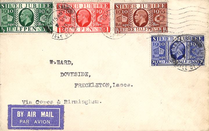 King George V Silver Jubilee, Plain cover