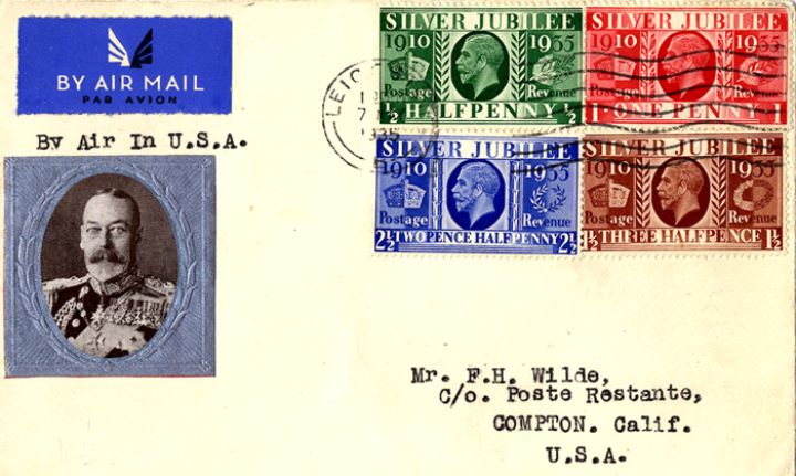 King George V Silver Jubilee, Airmail Cover to California