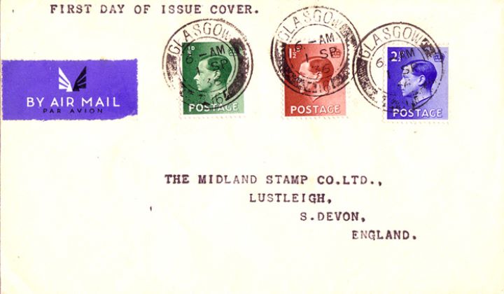 KEVIII: 1/2d, 1 1/2d, 2 1/2d, King Edward VIII