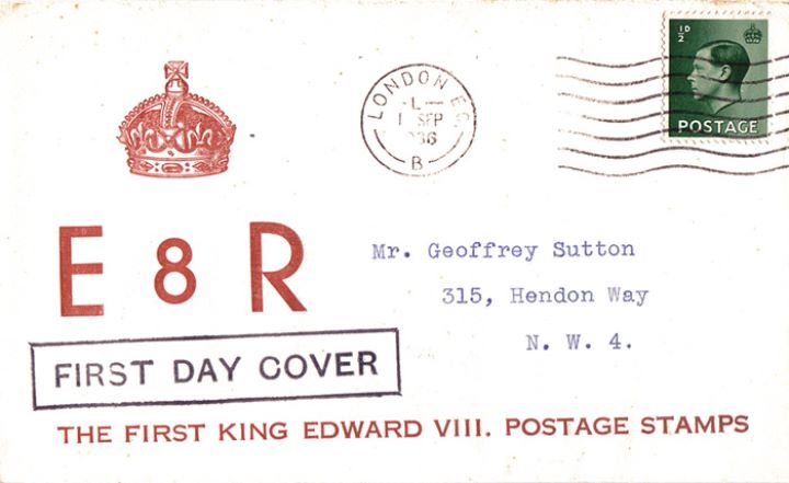 KEVIII: 1/2d, 1 1/2d, 2 1/2d, King Edward VIII