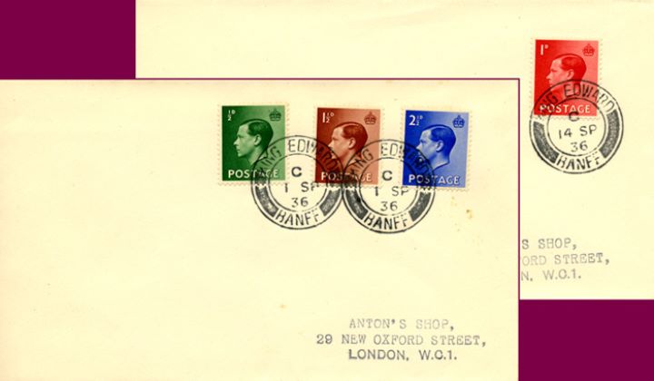 KEVIII: 1/2d, 1 1/2d, 2 1/2d, King Edward Postmark