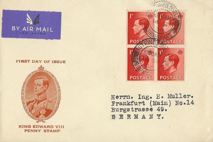 KEVIII: 1d Red, King Edward VIII