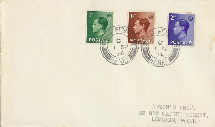 KEVIII: 1/2d, 1 1/2d, 2 1/2d, King Edward Postmark