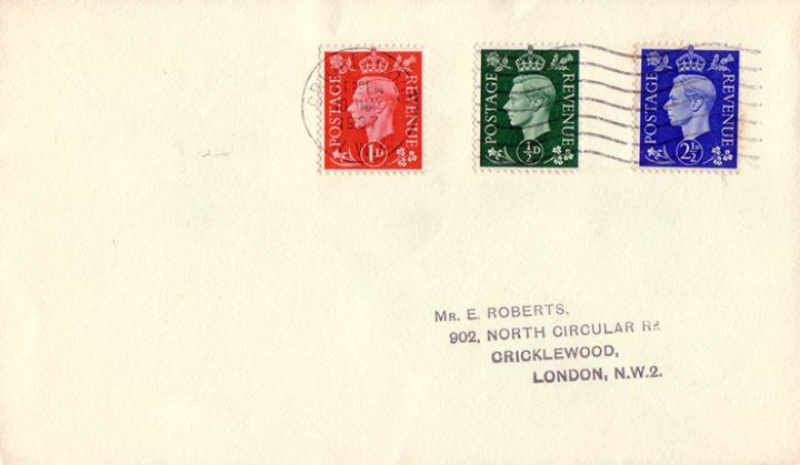 KGVI: 1/2d, 1d, 2 1/2d, Plain covers