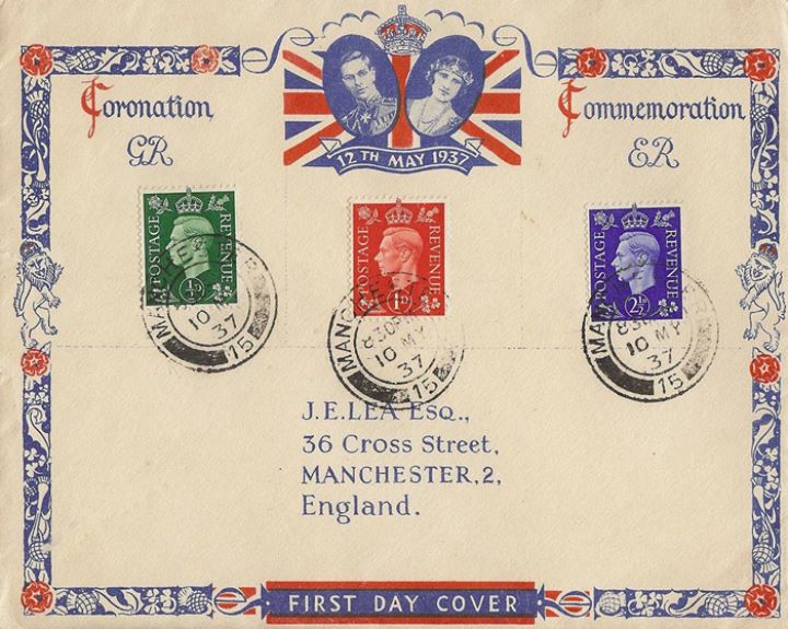 KGVI: 1/2d, 1d, 2 1/2d, Coronation Cover