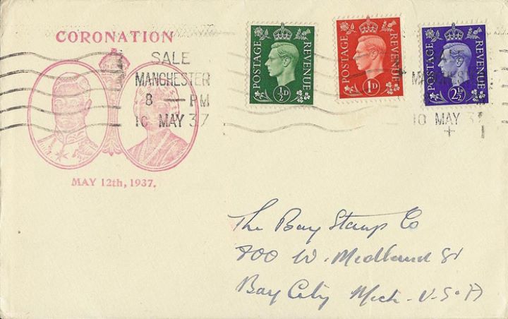 KGVI: 1/2d, 1d, 2 1/2d, Coronation Cover