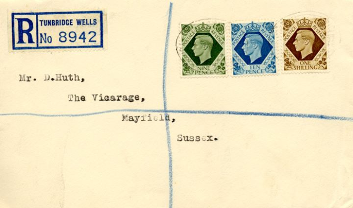 KGVI: 9d, 10d, 1s, Plain Cover