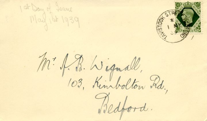 KGVI: 9d Olive-green, Plain Cover