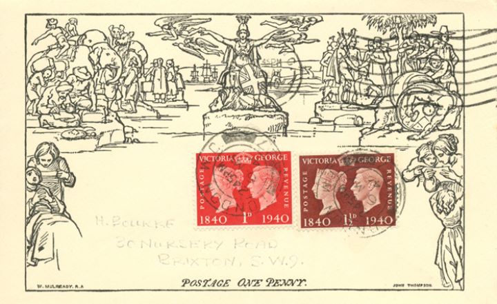 Postage Stamp Centenary, Mulready Reproduction