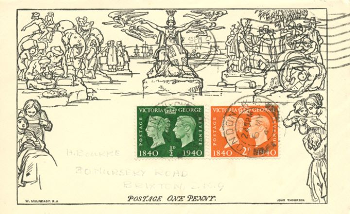 Postage Stamp Centenary, Mulready Reproduction