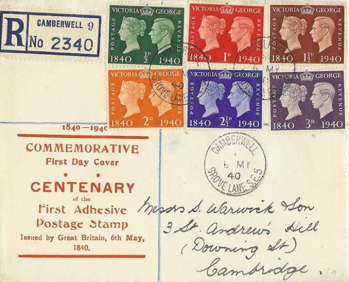 Postage Stamp Centenary, Display Cover