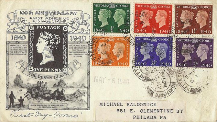 Postage Stamp Centenary, Penny Black and Mailcoach