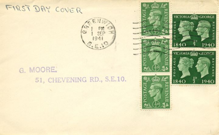 KGVI: 1/2d Pale Green, Plain Cover