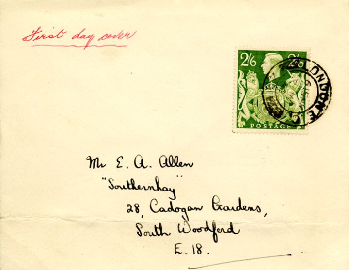 KGVI: 2s 6d Green, Plain Cover