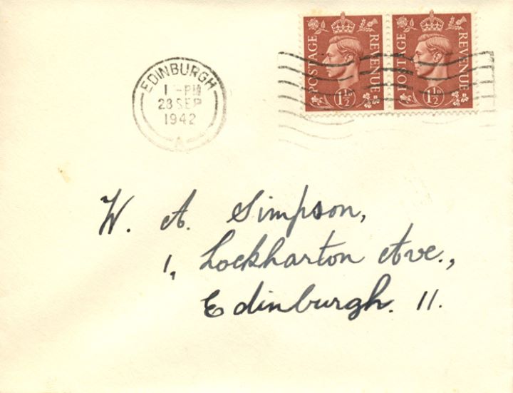 KGVI: 1 1/2d Pale Red-brown, Plain Cover