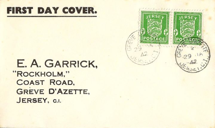 Jersey 1/2d (Arms), Plain Cover