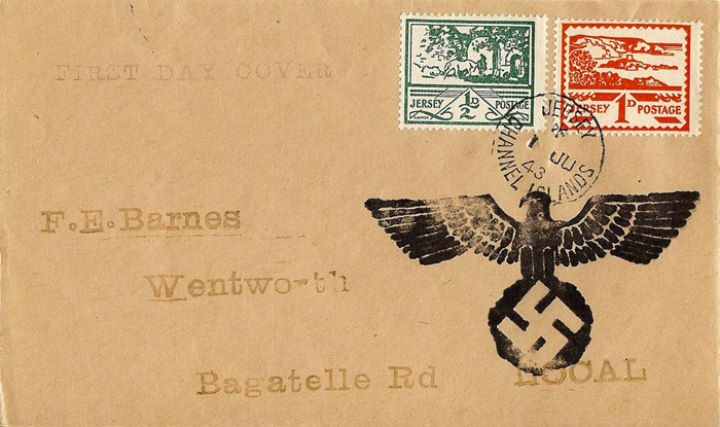 Jersey 1/2d & 1d (Views), Swastika