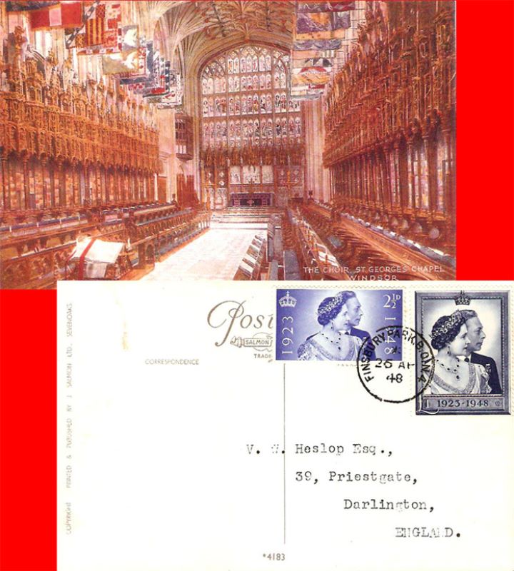 Silver Wedding 1948, St George's Chapel Post Card